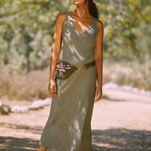 Women’s Peyton Linen Dress – Olive | Electric & Rose Dresses XL